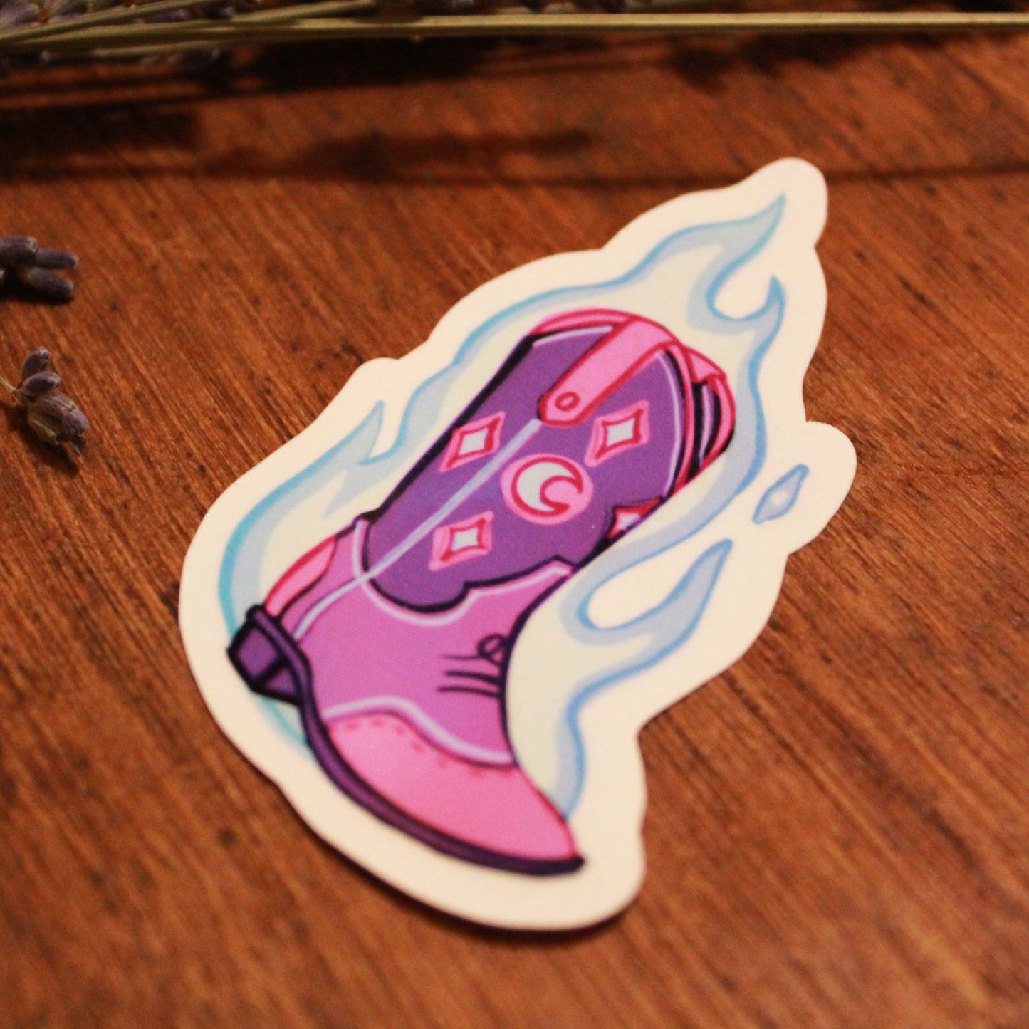 Moon Cowboy Boot Vinyl Sticker