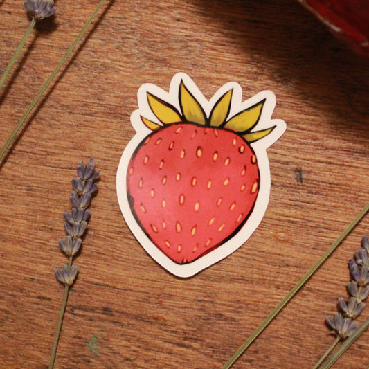 Strawberry Glossy Vinyl Sticker